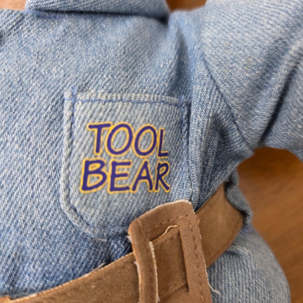 1990 Tim Allen Signature Tools Plush "Tool Bear" Toy with Outfit and Accessories - Picture 7 of 11